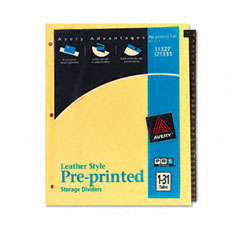 Avery Clear Reinforced Preprinted Leather Tab Divider, 31-Tab, 1-31, Red, 31/Set AVE11327