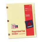 Avery Copper Reinforced Laminated Tab Dividers, 31-Tab, 1-31, Letter, Buff, 31/Set AVE24283