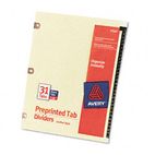 Avery Copper Reinforced Leather Tab Dividers, 31-Tab, 1-31, Letter, Black, 31/Set AVE25187