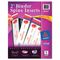 Avery Custom Binder Spine Inserts, 2" Spine Width, 4 Inserts/Sheet, 5 Sheets/Pack AVE89107