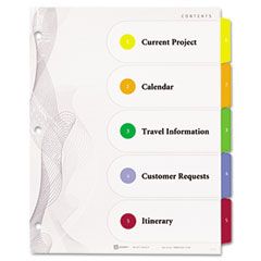 Avery Designer Ready Index Dividers, Multicolor 5-Tab, 11 x 8-1/2, 3 Sets/Pack AVE22538