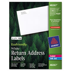 Avery EcoFriendly Labels, 1/2 x 1 3/4, White, 2000/Pack AVE48267