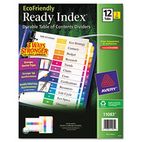 Avery EcoFriendly Ready Index Table of Contents Divider, Multicolor 1-12, Letter, 3/PK AVE11083