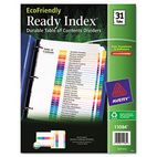 Avery EcoFriendly Ready Index Table of Contents Divider, Multicolor 1-31, 11 x 8-1/2 AVE11084