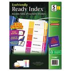Avery EcoFriendly Ready Index Table of Contents Divider, Multicolor 1-5, Letter, 3/PK AVE11080