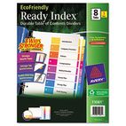 Avery EcoFriendly Ready Index Table of Contents Divider, Multicolor 1-8, Letter, 3/PK AVE11081