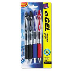 Avery eGEL Roller Ball Retractable Gel Pen, Assorted Ink, Medium, 4 per Set AVE49949