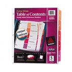 Avery Extra-Wide Ready Index Dividers, 5-Tab, 9 1/2 x 11, Assorted, 5/Set AVE11161