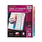 Avery Extra-Wide Ready Index Dividers, 8-Tab, 9 1/2 x 11, Assorted, 8/Set AVE11163