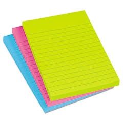 Avery Flat Sticky Notes, 4 x 6, Bold Lined, 100 Sheets per Pad, 3 Pads per Pack AVE22644