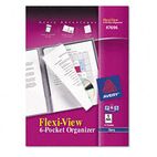 Avery Flexi-View Six-Pocket Polypropylene Organizer, 150-Sheet Capacity, Navy/Blue AVE47696