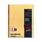 Avery Gold Line Data Binder Insertable Tab Index, 6-Tab, 14-7/8 x 11, Buff, 6/Set AVE11724