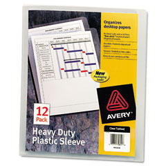 Avery Heavy-Duty Plastic Sleeves, Letter, Polypropylene, Clear, 12/Pack AVE72611