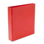 Avery Heavy-Duty Vinyl EZD Ring Reference Binder, 1-1/2" Capacity, Red AVE79585