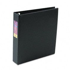 Avery Heavy-Duty Vinyl EZD Ring Reference Binder, Label Holder, 1-1/2" Cap, Black AVE79991
