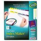 Avery Index Maker Clear Label Contemporary Color Dividers, 5-Tab, 5 Sets/Pack AVE11990