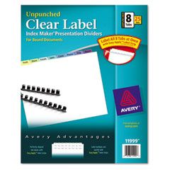 Avery Index Maker Clear Label Contemporary Color Dividers, 8-Tab, 25 Sets/Pack AVE11999