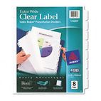 Avery Index Maker Clear Label Dividers, 8-Tab, 11 1/4 x 9 1/4, White AVE11439
