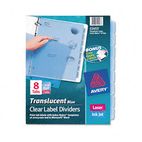 Avery Index Maker Clear Label Punched Dividers, Blue 8-Tab, Letter, 5 Sets/Pack AVE12453