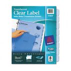 Avery Index Maker Clear Label Punched Dividers, Blue 8-Tab, Letter AVE11453