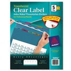 Avery Index Maker Clear Label Punched Dividers, Multicolor 5-Tab, Letter, 5 Sets/Pack AVE12452