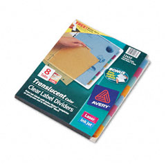 Avery Index Maker Clear Label Punched Dividers, Multicolor 8-Tab, Letter, 5 Sets/Pack AVE12433