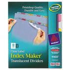 Avery Index Maker Clear Label Punched Dividers, Multicolor 8-Tab, Letter AVE11433