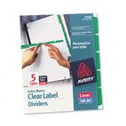 Avery Index Maker Divider w/Color Tabs, Green 5-Tab, Letter, 5 Sets/Pack AVE11408