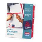 Avery Index Maker Divider w/Color Tabs, Red 5-Tab, Letter, 5 Sets/Pack AVE11412