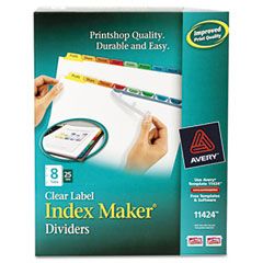 Avery Index Maker Divider w/Multicolor Tabs, 8-Tab, Letter, 25 Sets/Box AVE11424