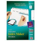 Avery Index Maker Dividers, White 5-Tab, Letter AVE11426