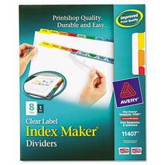 Avery Index Maker White Dividers, Multicolor 8-Tab, Letter AVE11407