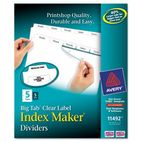Avery Index Maker with Big Tab, 11x8-1/2, 5-Tab, White, 5 Sets/Pack AVE11492
