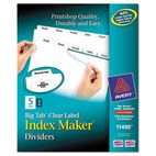 Avery Index Maker with Big Tab, 11x8-1/2, 5-Tab, White AVE11490