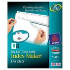 Avery Index Maker with Big Tab, 11x8-1/2, 8-Tab, White AVE11491
