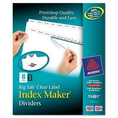 Avery Index Maker with Big Tab, 11x8-1/2, 8-Tab, White AVE11491