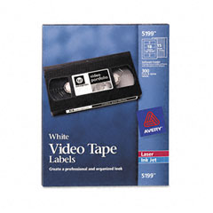 Avery Inkjet/Laser Video Tape Labels, Matte White, 600/Pack AVE5199