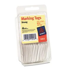 Avery Marking Tags, Paper, 1-3/4 x 1-3/32, White, 100/Pack AVE11013