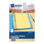 Avery Mini WorkSaver Insertable Tab Dividers, 5.5 x 8.5 inches,  5-Tab Set, 1 Set (11102)