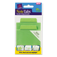 Avery NoteTabs-Notes, Tabs and Flags, Cool Green/Cool Green, Three Inch, 20/Pack AVE16329