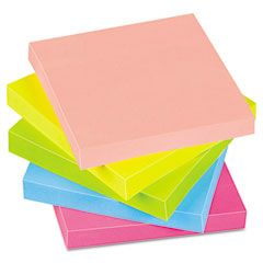 Avery Perforated Sticky Notes, 3 x 3, 90 Sheets, Bright, 5/Pack AVE22598