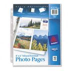Avery Photo Pages for Six 4 x 6 Mixed Format Photos, 3-Hole Punched, 10/Pack AVE13401