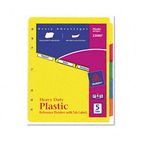 Avery Plastic Index Dividers, White Self-Stick Labels, 5-Tab, Letter, 1 Set AVE23080