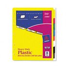 Avery Plastic Index Dividers, White Self-Stick Labels, 8-Tab, Letter, 1 Set AVE23084