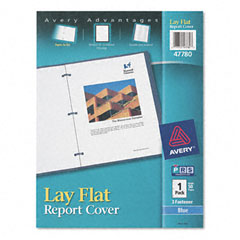 Avery Polypropylene Report Cover, Flex Fastener, Letter, 1/2" Capacity, Clear/Blue AVE47780
