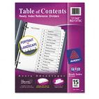 Avery Ready Index Classic Tab Titles, 15-Tab, 1-15, Letter, Black/White, 15/Set AVE11142