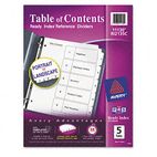 Avery Ready Index Classic Tab Titles, 5-Tab, 1-5, Letter, Black/White, 5/Set AVE11130