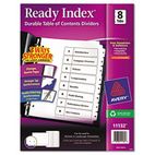 Avery Ready Index Classic Tab Titles, 8-Tab, 1-8, Letter, Black/White, 1 Set AVE11132