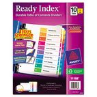 Avery Ready Index Contemporary Contents Divider, 1-10, Multicolor, Letter, 6 Sets AVE11188