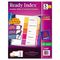 Avery Ready Index Contemporary Contents Divider, 1-5, Multicolor, Letter, 6 Sets AVE11187